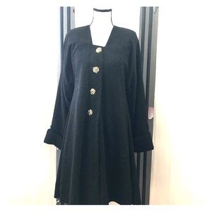 Vintage swing coat size L black w sliver shimmer